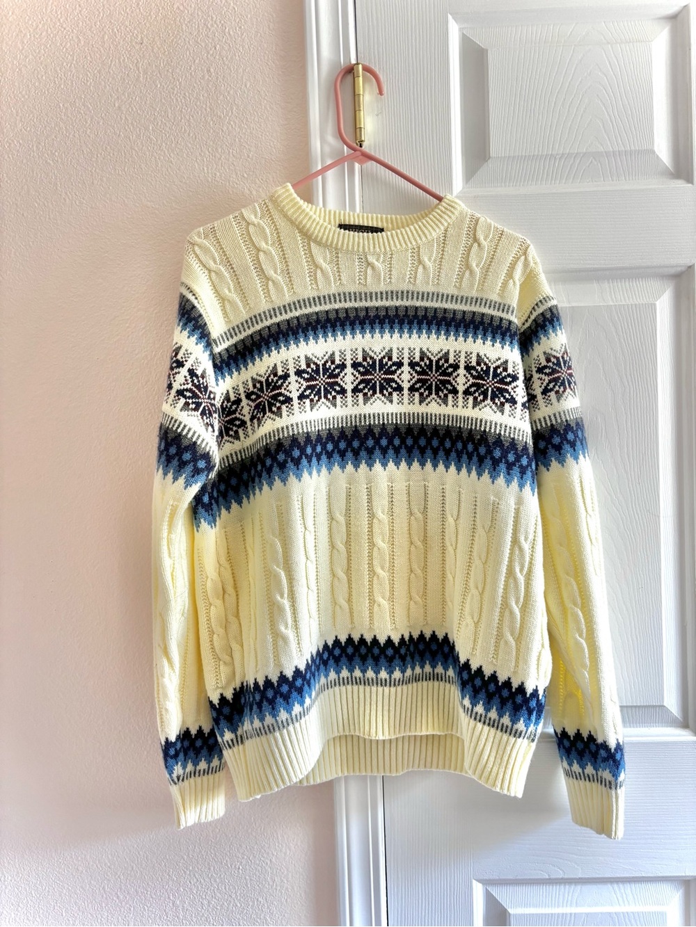 Vintage High Sierra Mens Cable Knit Ski Sweater XL